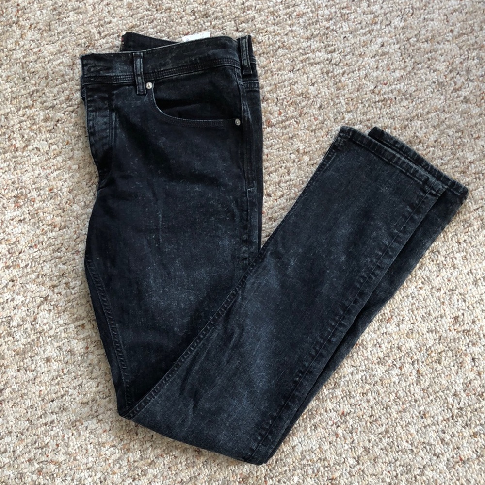 Super skinny acid wash black Zara jeans 34 w